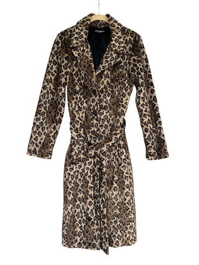 Y2k Betsey Johnson Leopard Print Belted Trench Coat (XS)