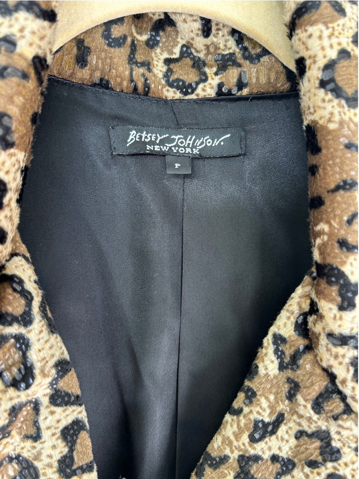 Y2k Betsey Johnson Leopard Print Belted Trench Coat (XS)
