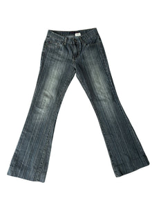 Y2k Pinstripe Flare Leg Jeans (S)