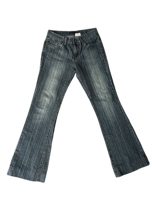 Y2k Pinstripe Flare Leg Jeans (S)