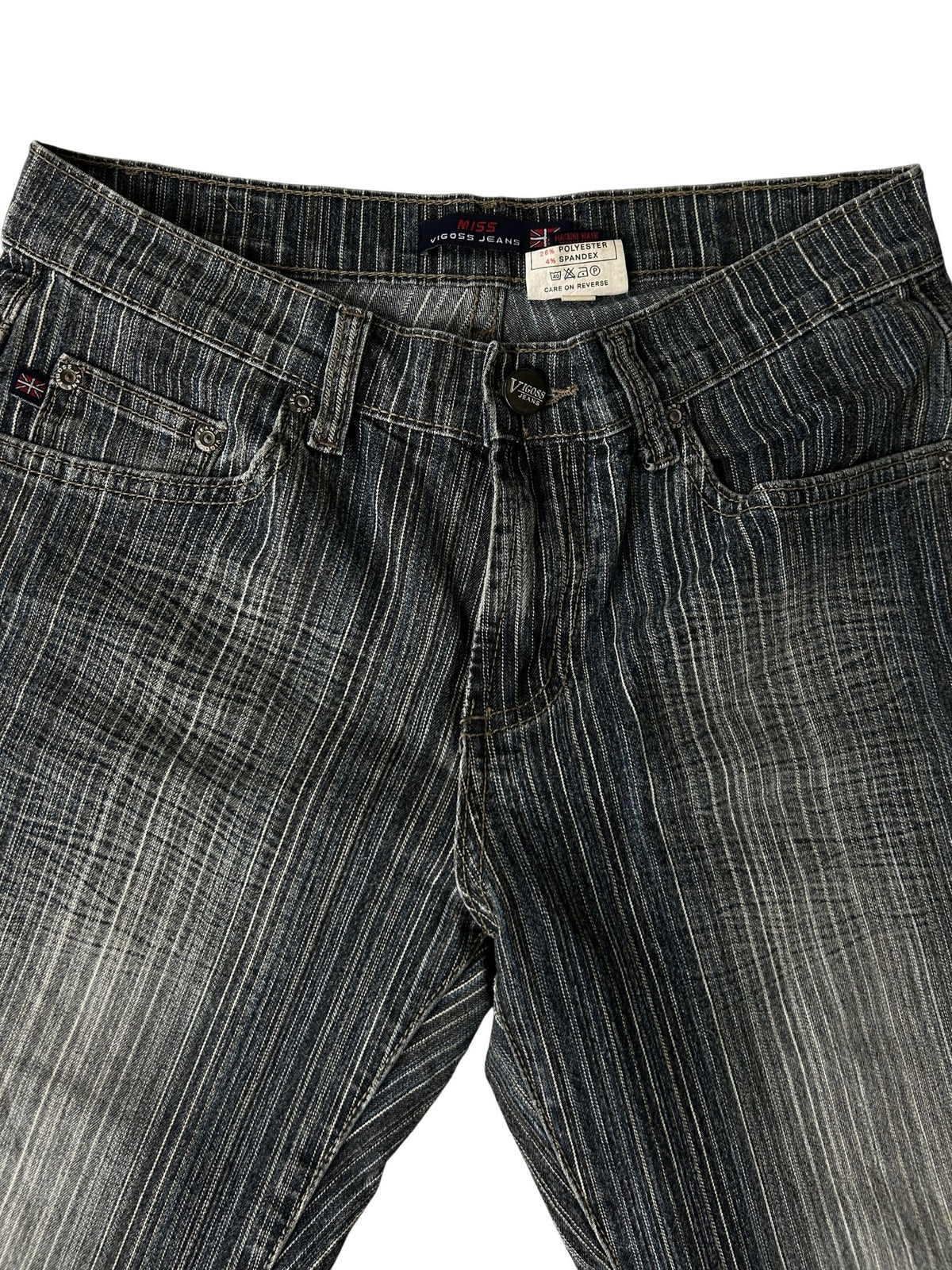 Y2k Pinstripe Flare Leg Jeans (S)