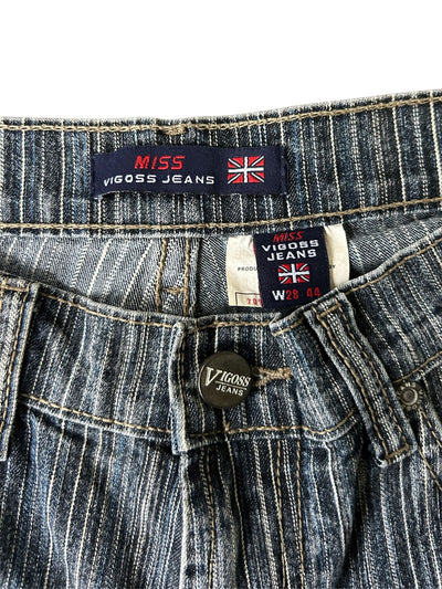 Y2k Pinstripe Flare Leg Jeans (S)