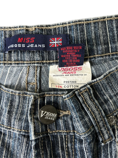 Y2k Pinstripe Flare Leg Jeans (S)