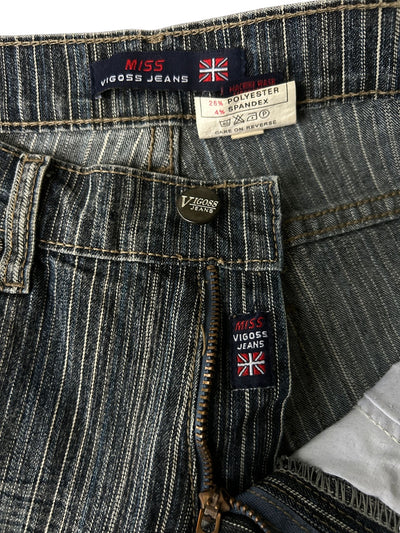 Y2k Pinstripe Flare Leg Jeans (S)