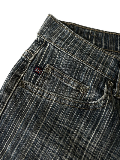 Y2k Pinstripe Flare Leg Jeans (S)