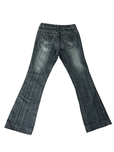 Y2k Pinstripe Flare Leg Jeans (S)