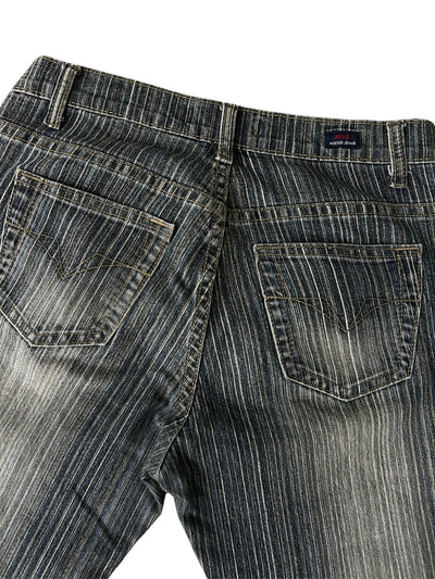 Y2k Pinstripe Flare Leg Jeans (S)