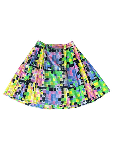 90s Versace Versus Checkered Pleated Mini Skirt (S)