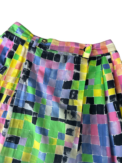 90s Versace Versus Checkered Pleated Mini Skirt (S)