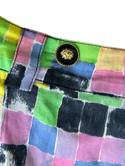 90s Versace Versus Checkered Pleated Mini Skirt (S)
