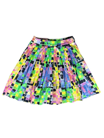 90s Versace Versus Checkered Pleated Mini Skirt (S)