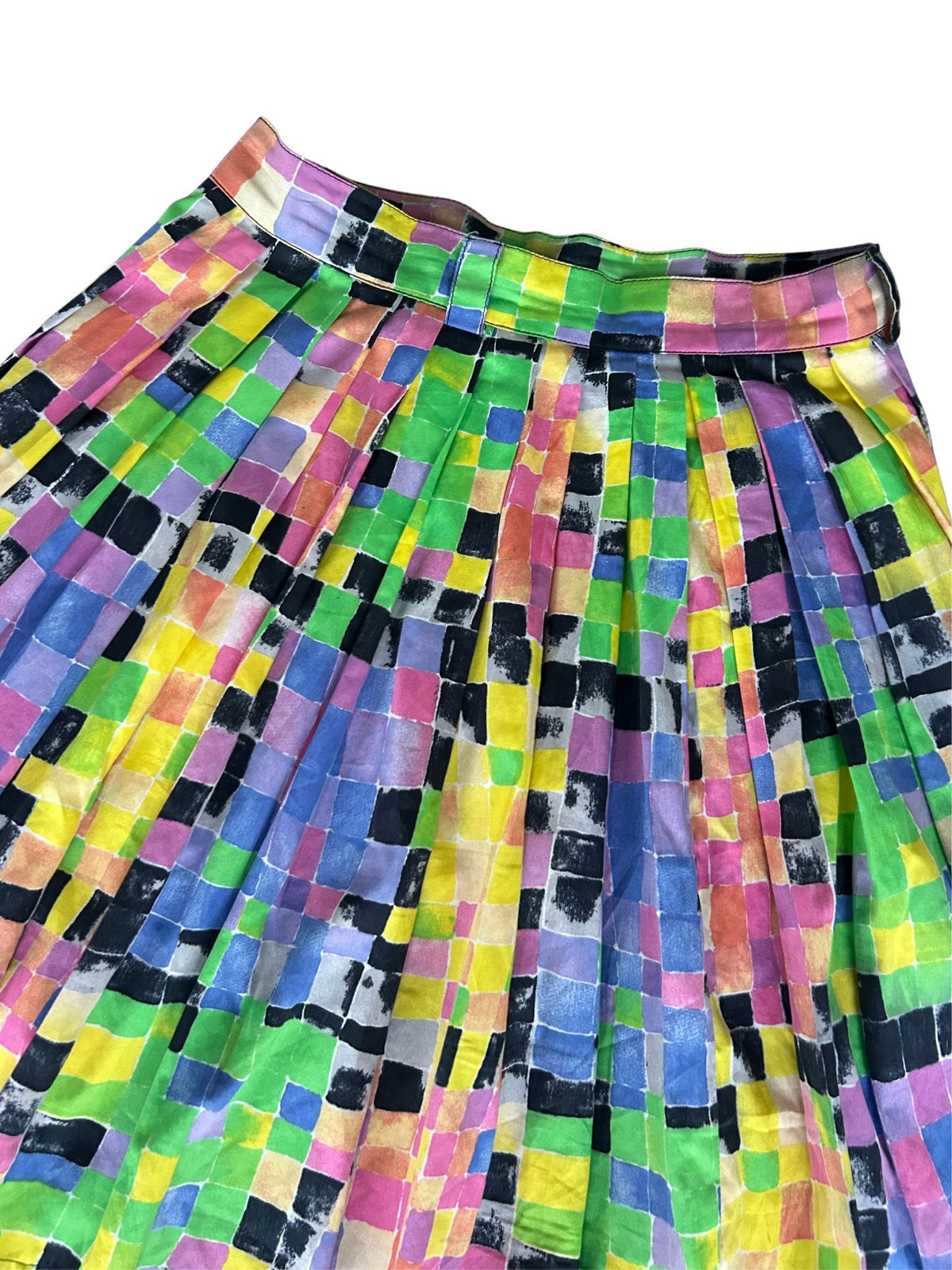 90s Versace Versus Checkered Pleated Mini Skirt (S)