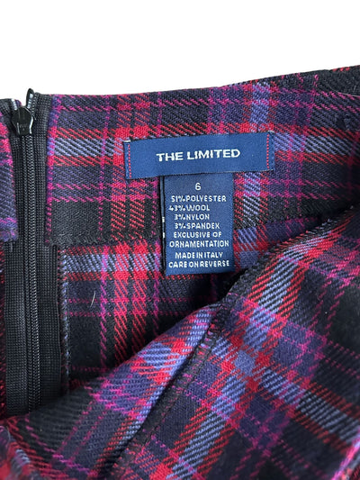 Y2k Plaid Mini Skirt with Velvet Stripe Trim (M)