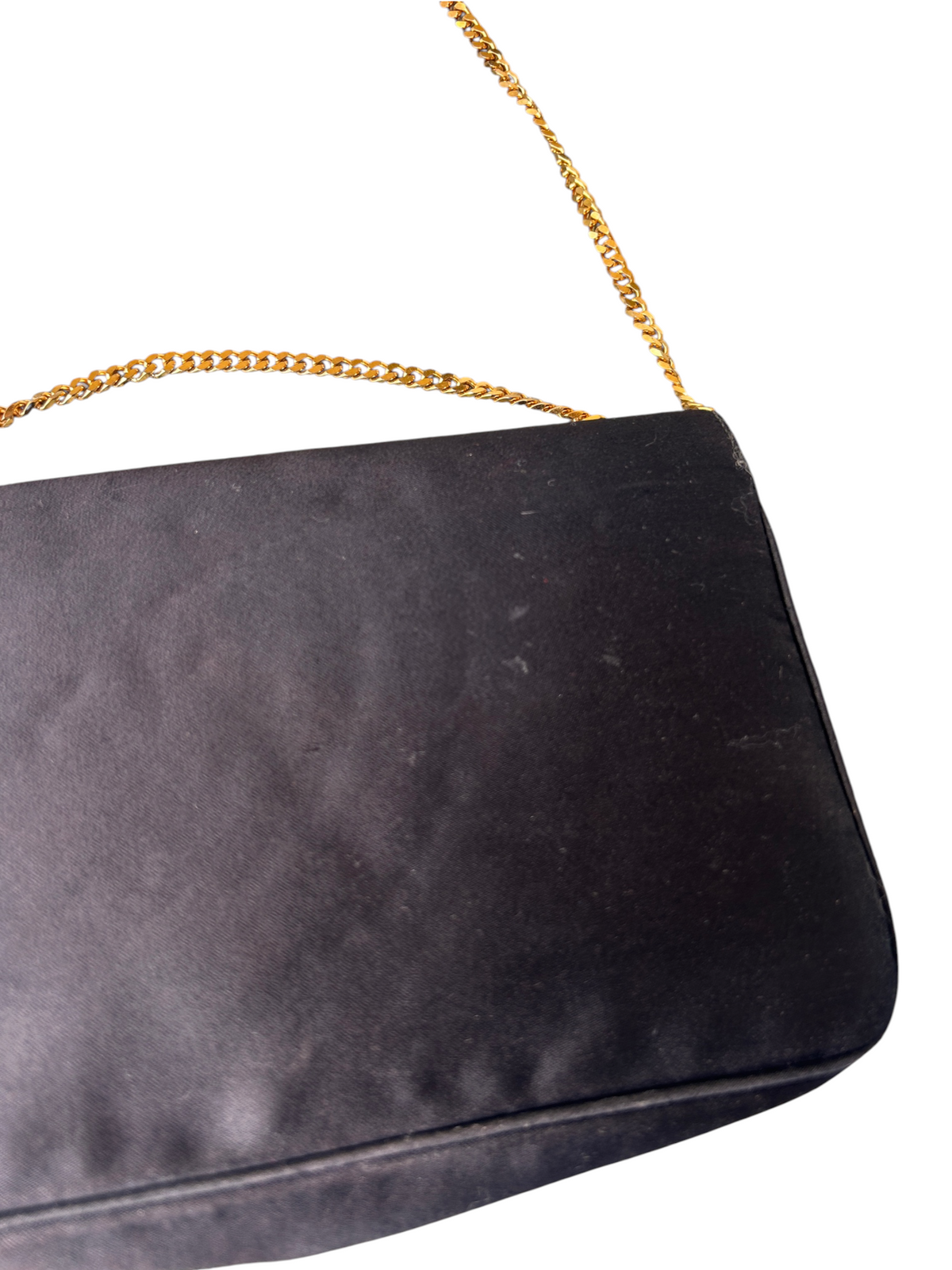 50s Black Structured Evening Bag with Gold Leopard Detail