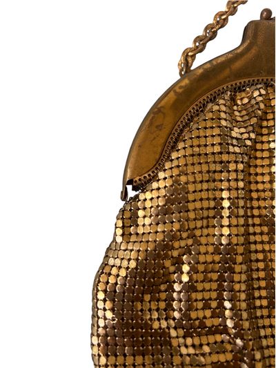 50s Vintage Gold Chainmail Kiss-Lock Evening Bag