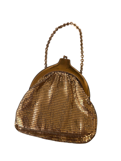 50s Vintage Gold Chainmail Kiss-Lock Evening Bag