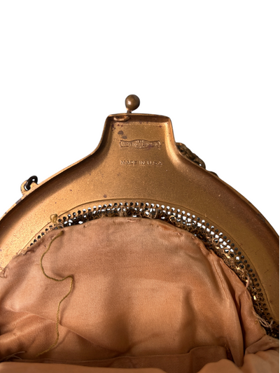 50s Vintage Gold Chainmail Kiss-Lock Evening Bag