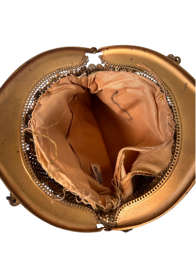 50s Vintage Gold Chainmail Kiss-Lock Evening Bag