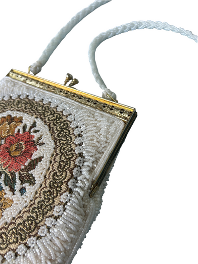 60s Beaded Tapestry Floral Evening Bag