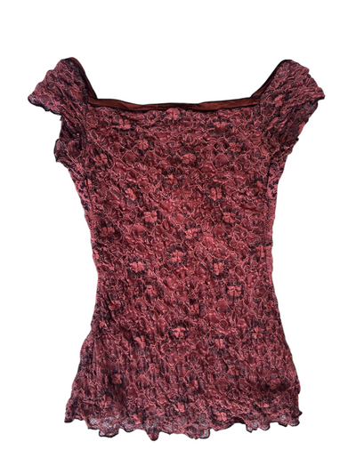 Y2k Ann Ferriday Lace Corset-Style Top (S)