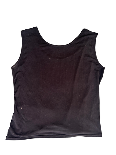 90s Velvet Burnout Floral Panel Tank Top (L)