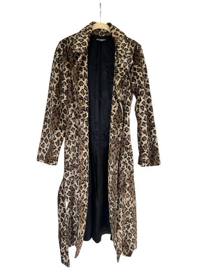 Y2k Betsey Johnson Leopard Print Belted Trench Coat (XS)
