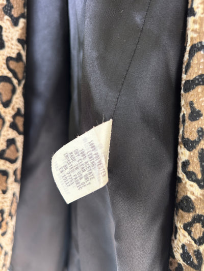 Y2k Betsey Johnson Leopard Print Belted Trench Coat (XS)