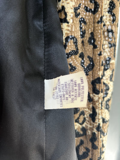 Y2k Betsey Johnson Leopard Print Belted Trench Coat (XS)