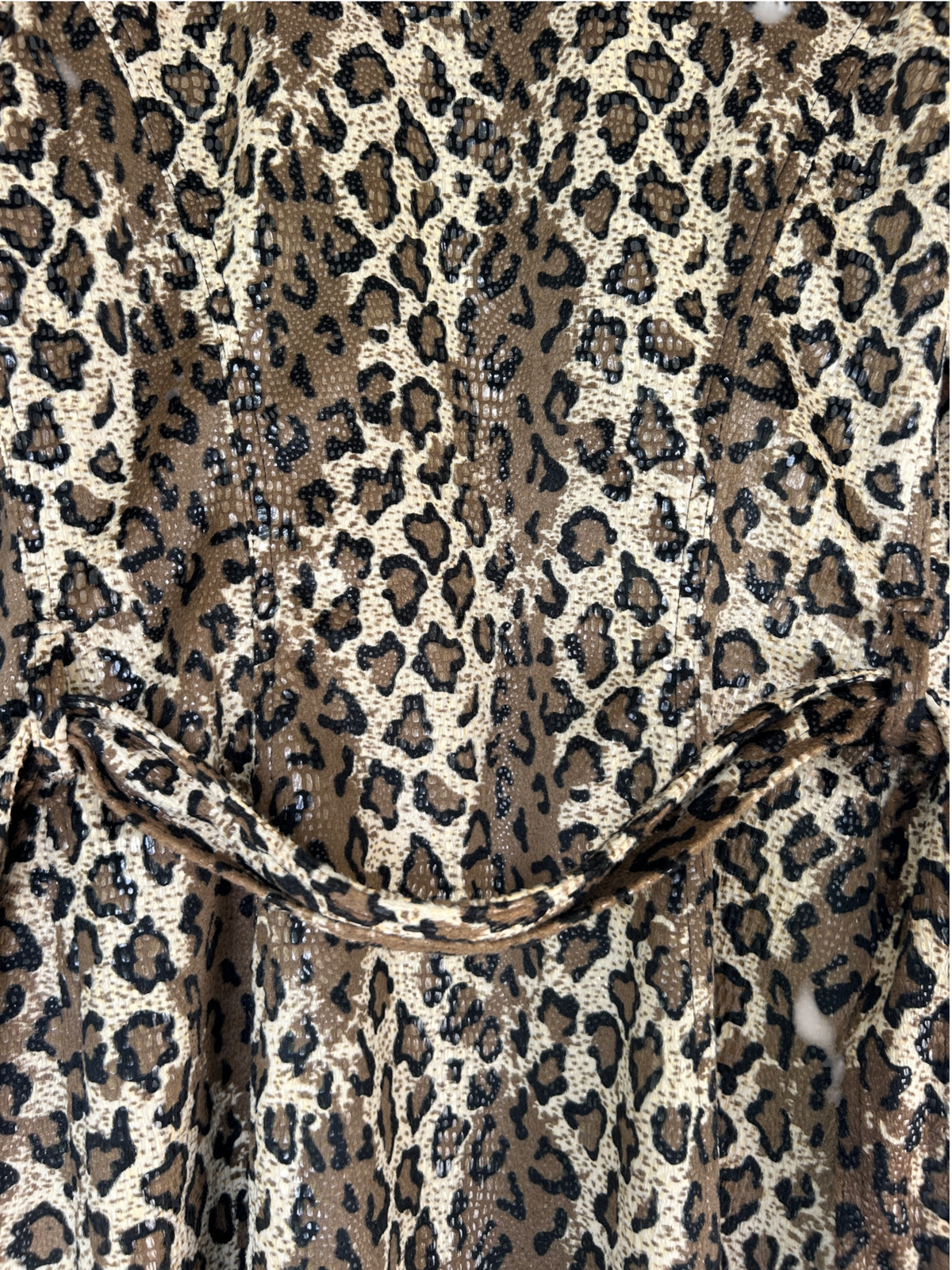 Y2k Betsey Johnson Leopard Print Belted Trench Coat (XS)