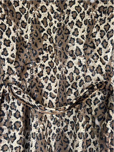 Y2k Betsey Johnson Leopard Print Belted Trench Coat (XS)