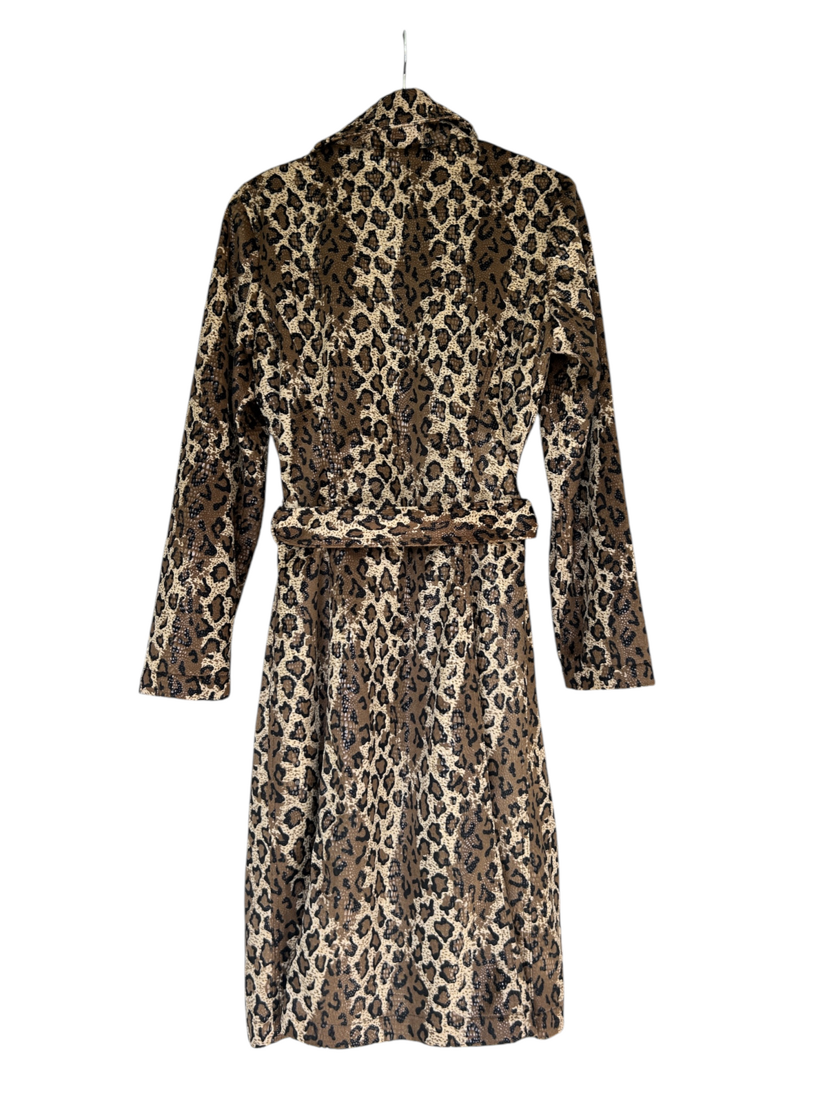 Y2k Betsey Johnson Leopard Print Belted Trench Coat (XS)