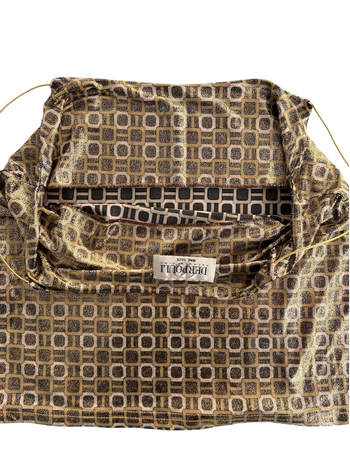 90s Gold Metallic Geometric Print Cami (S)