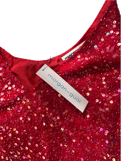 70s Red Sequin Cami Top -- New with Tags (M)
