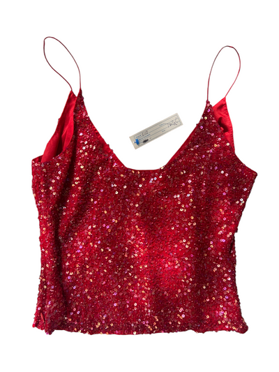70s Red Sequin Cami Top -- New with Tags (M)
