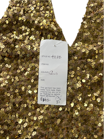 70s Gold Sequin Halter Top -- New with Tags (S)