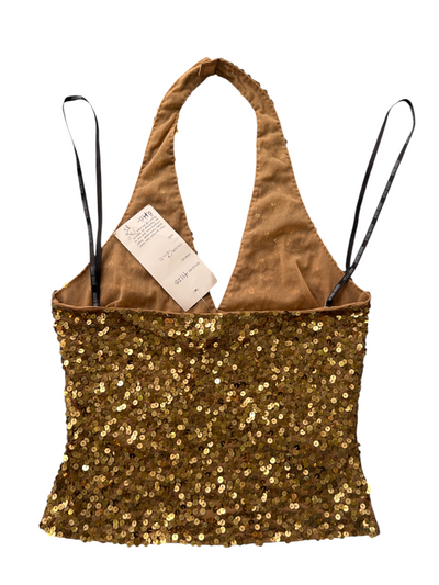 70s Gold Sequin Halter Top -- New with Tags (S)