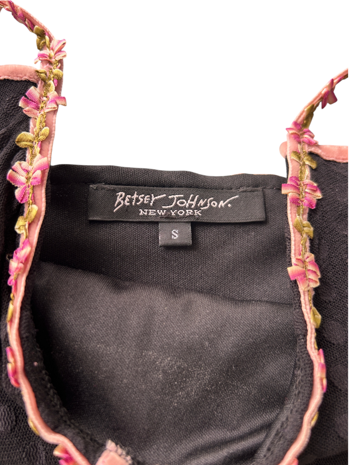 Y2k Betsey Johnson Swiss Polka Dot Mini Dress with Velvet Trim (S)
