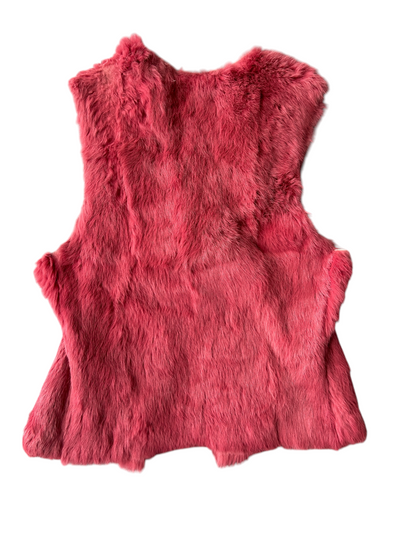 90s bebe Pink Fur Tie-Front Vest (M)