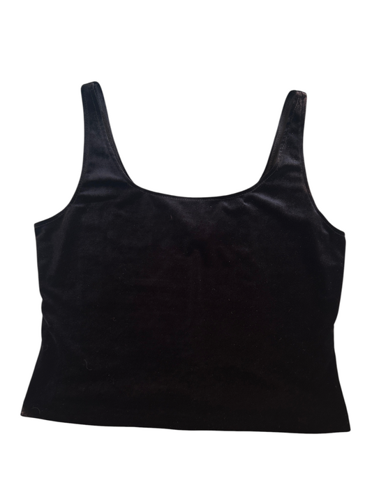 90s Black Velvet Tank Top (XL)