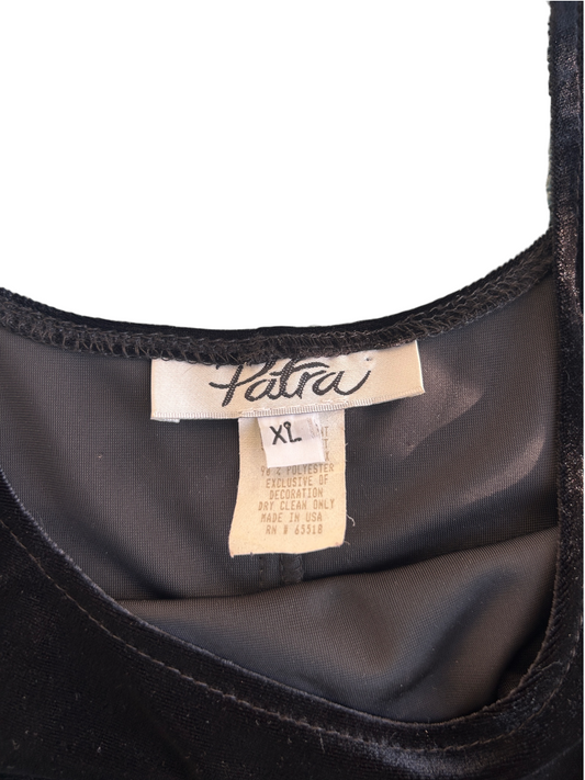 90s Black Velvet Tank Top (XL)