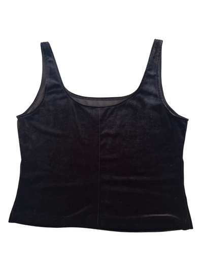 90s Black Velvet Tank Top (XL)
