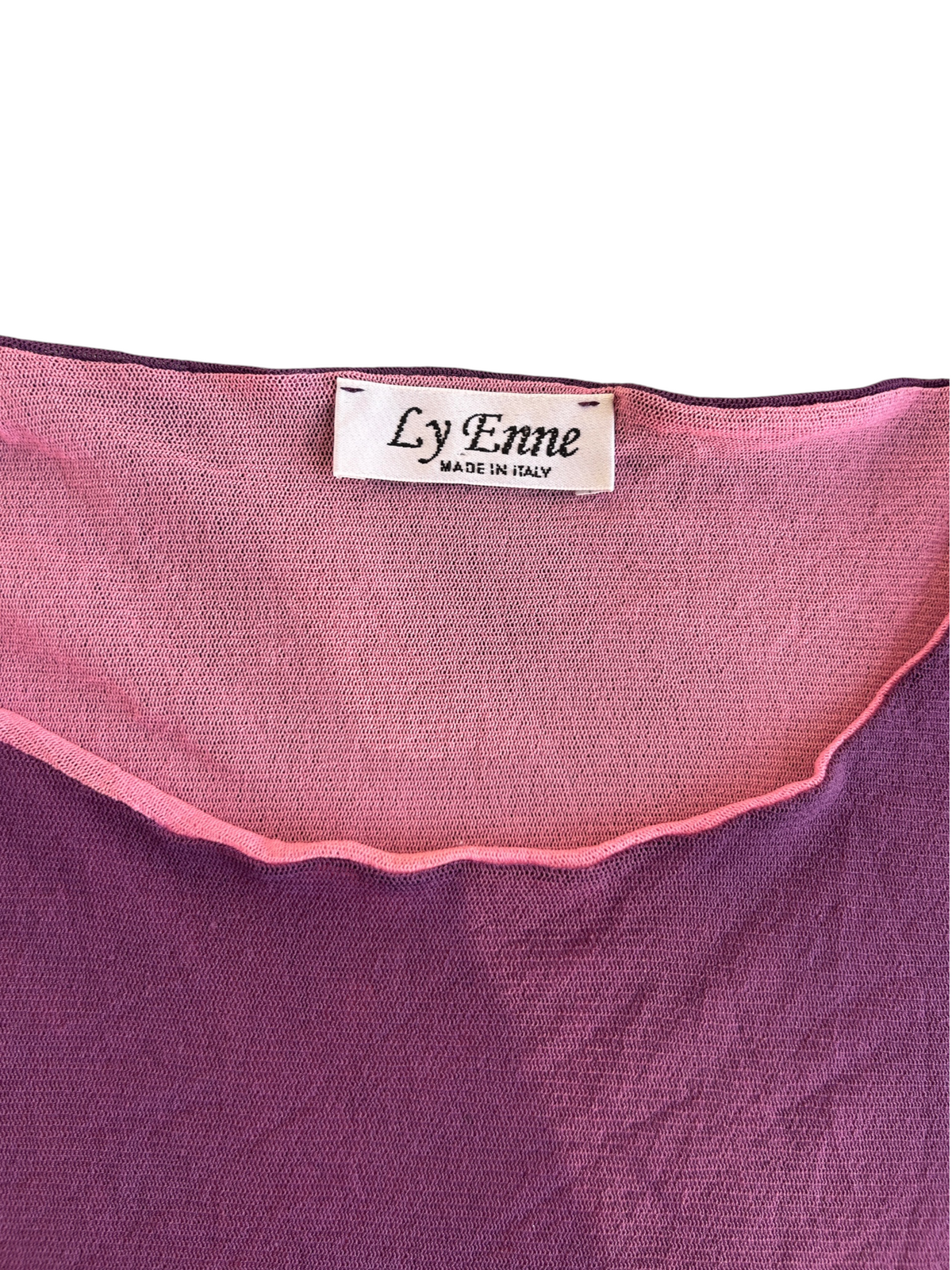 90s Purple Mesh Top with Floral Gem Detail (L)