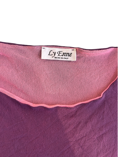 90s Purple Mesh Top with Floral Gem Detail (L)