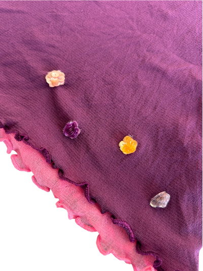 90s Purple Mesh Top with Floral Gem Detail (L)