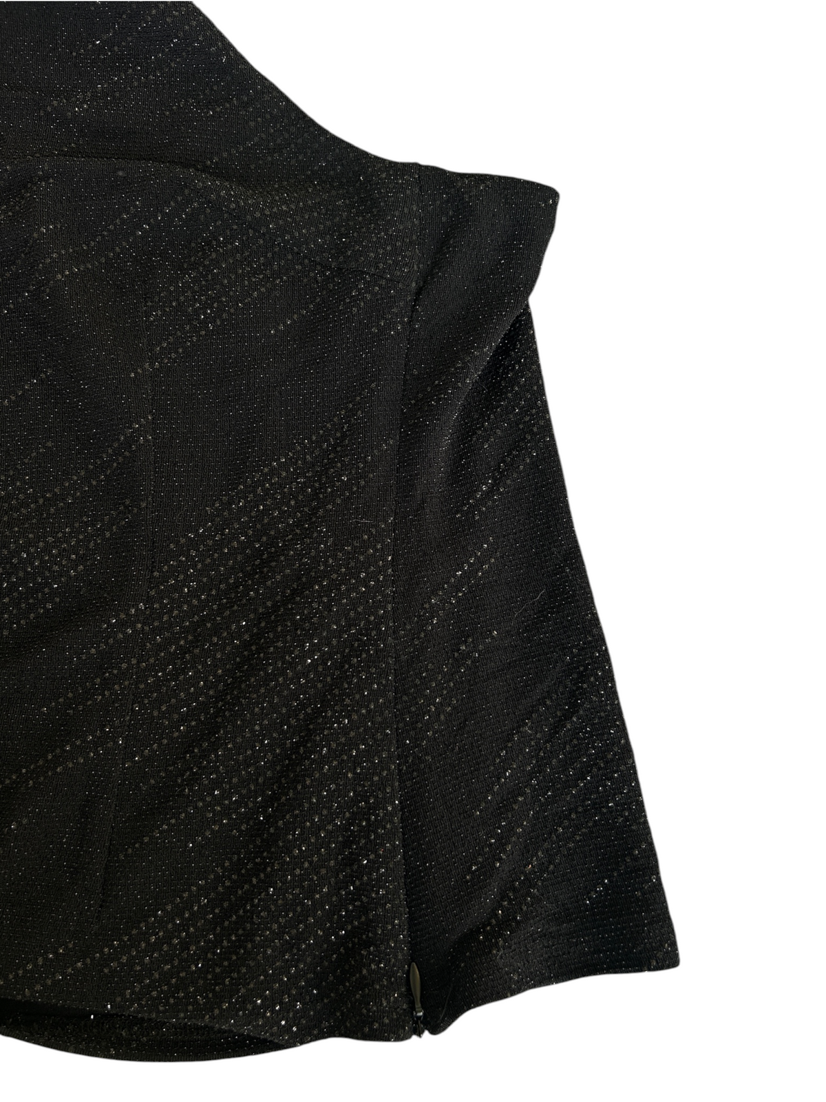 90s Black Metallic Pinstripe Halter Top (L)