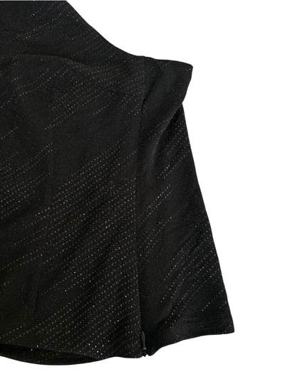 90s Black Metallic Pinstripe Halter Top (L)