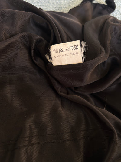 90s Black Metallic Pinstripe Halter Top (L)
