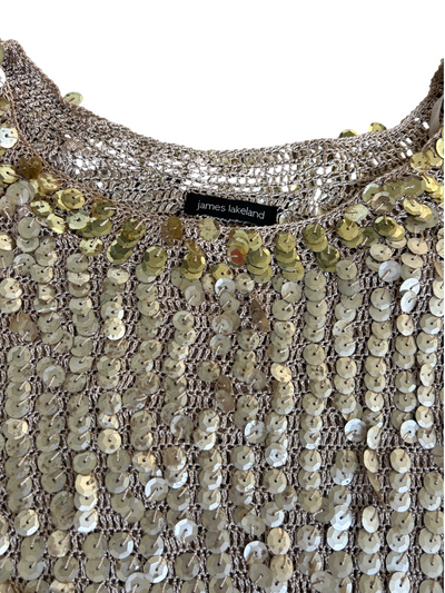 Y2k Gold Knit Sequin Tunic Dress (M)