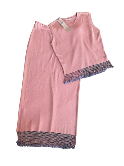 70s Camille Morgan Pink Knit Two-Piece Set -- New with Tags (M/L)