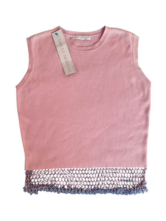 70s Camille Morgan Pink Knit Two-Piece Set -- New with Tags (M/L)